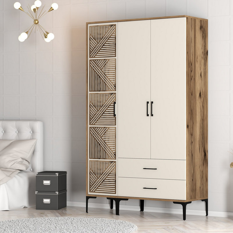 Armoire Ayreanna, Noyer, crème