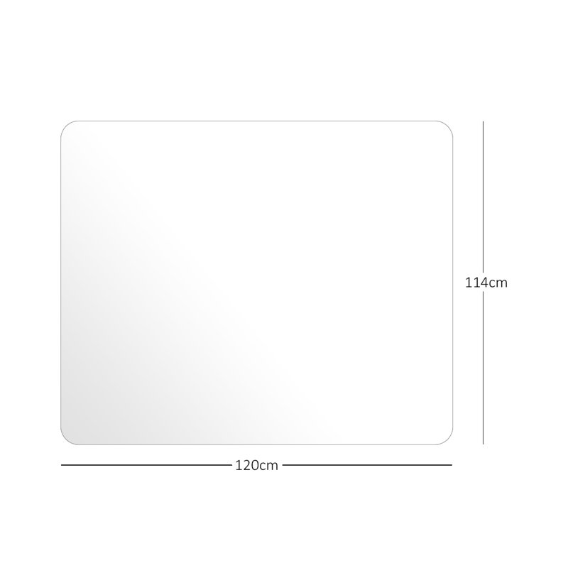 Transparent Chair Mat For Hard Floors, 120cm W x 114cm D