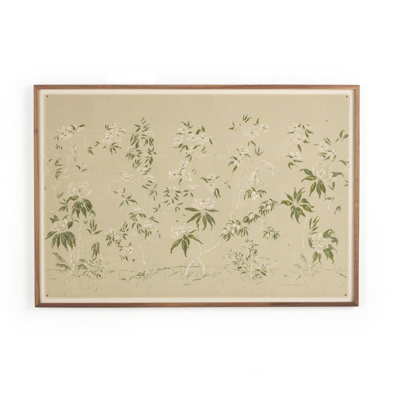Linen Chinoiserie Painting by Laurel-Dawn Latshaw, 41" H x 60" W