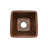 15" Square Hammered Copper Bar/Prep Sink w/ 3.5" Drain Opening