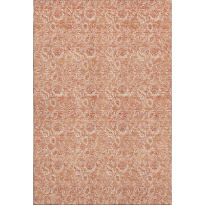 Premium Machine Washable Prisco Salmon Rug