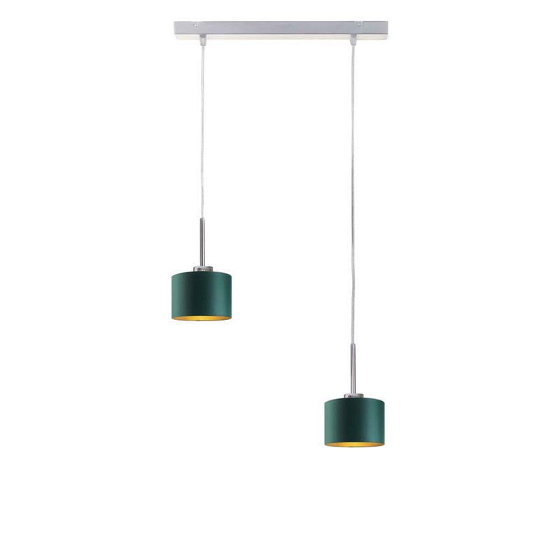 Harpa 2 - Light Drum Pendant, Chrome, Green