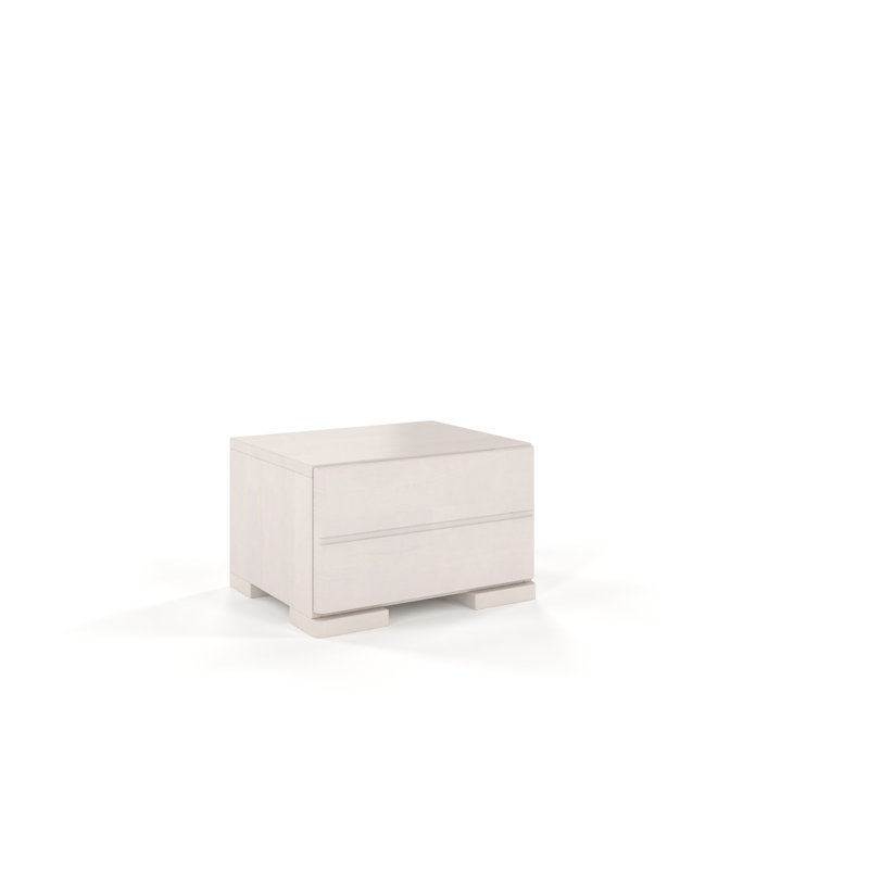 Marchell 40cm W Solid Wood Bedside Table, White