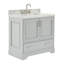 Meuble-lavabo sur pied simple 37 po avec plateau en marbre de Carrare Abshire-93359471