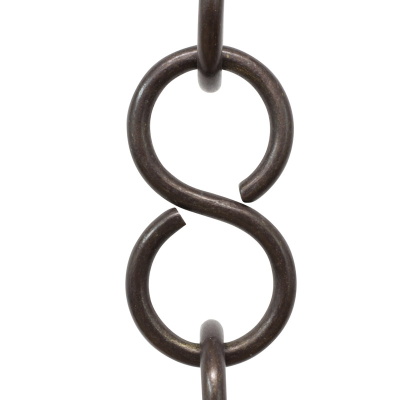 Chaîne en laiton massif en forme de S non soudée, Bronze, H 12 po x l 0,94 po x P 0,16 po