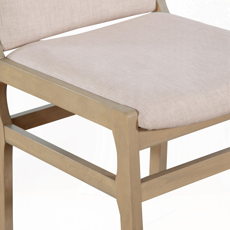 Chaises de salle à manger en bois, chaises de cuisine rembourrées en tissu, Clair naturel