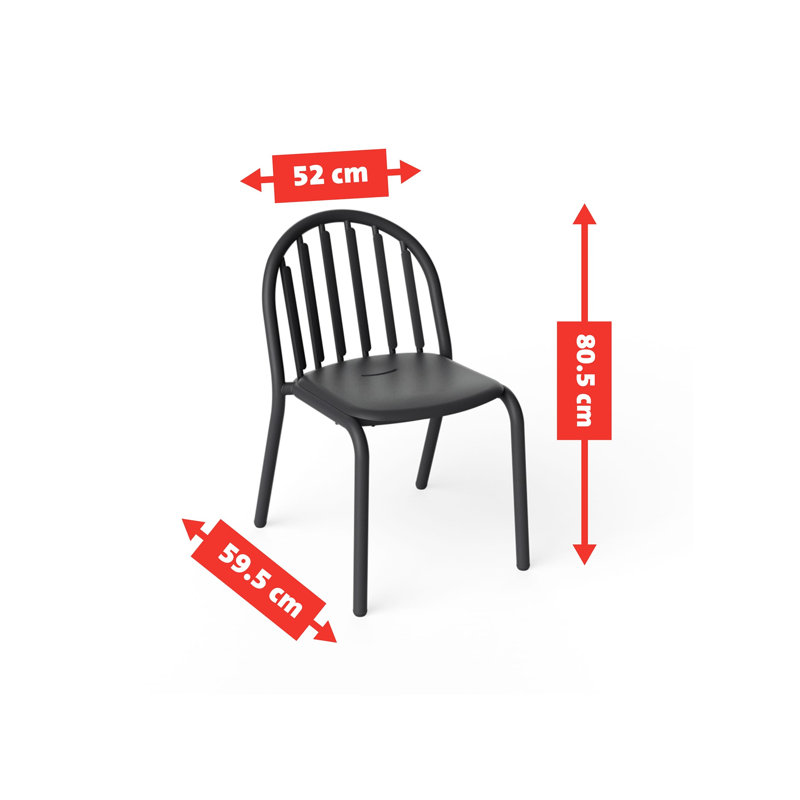 Fred 7 Piece Dining Set, Black, 31.7" H x 20.5" W x 23.5" D, Anthracite