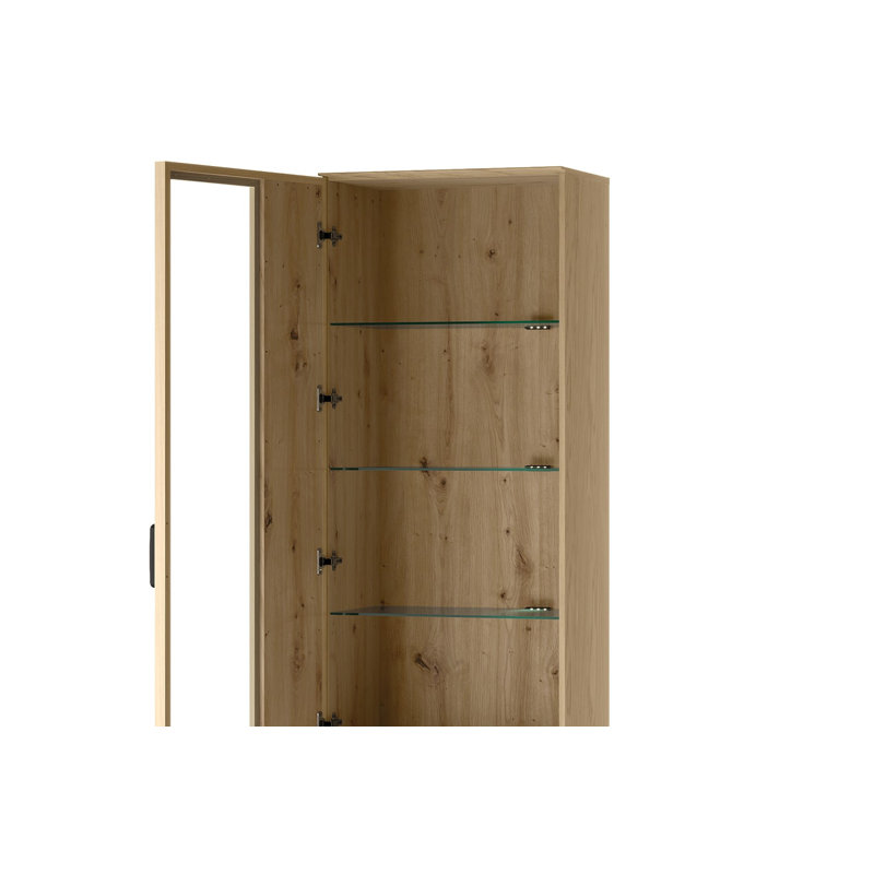 Dunn Manufactured + Solid Oak Wood 1-Door (Left) Display Cabinet