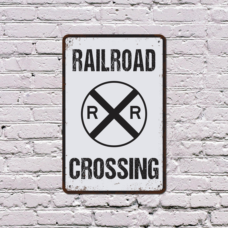 Panneau en plastique 11 po x 17 po Railroad Crossing, H 11 po x l 17 po x P 0,1 po