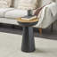 Table d'appoint en métal avec plateau en bois brun Claudine