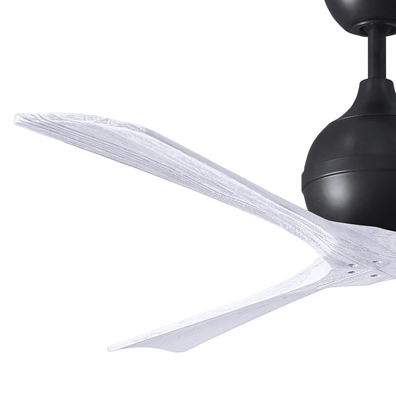 Ventilateur de plafond à 3 pales Irene, Noir mat, L 60 po, Blanc mat