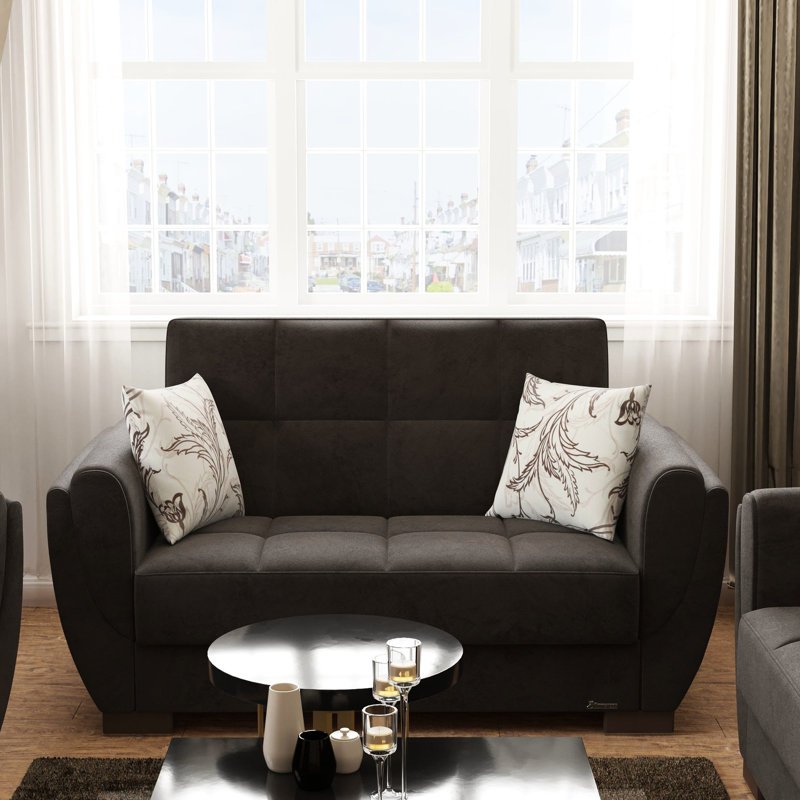 Microfibre avec rangement - élégante et pratique, convertible en brun par Pratique Stylish