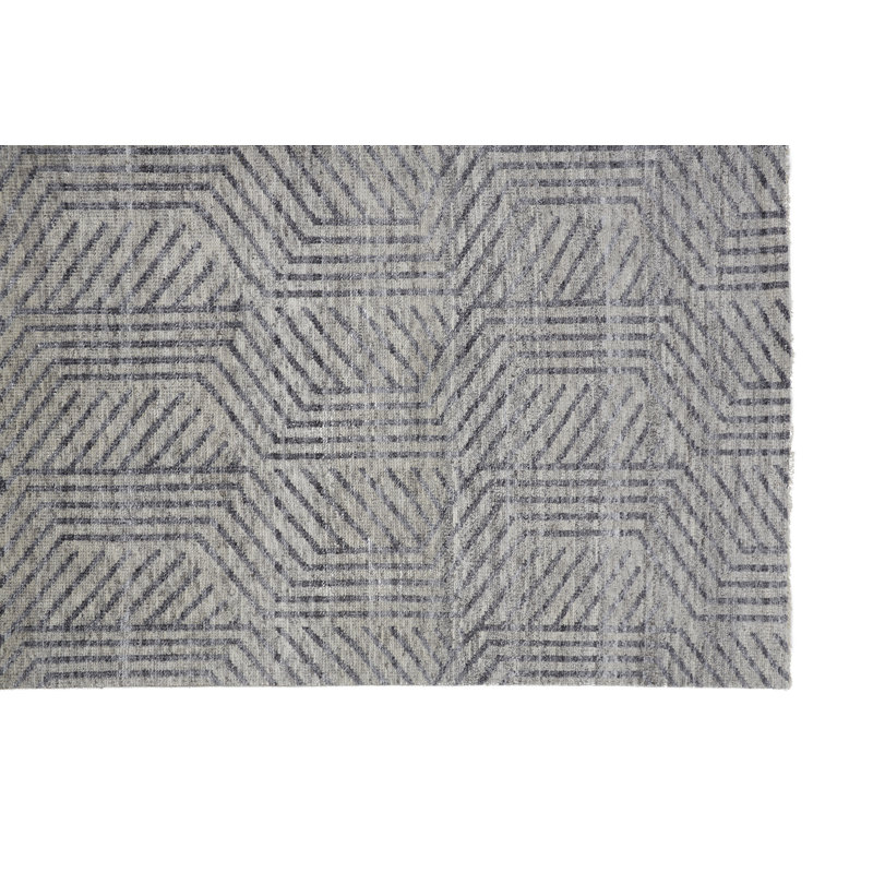 Vivien Hand Knotted Wool Geometric Area Rug, Rectangle 10' x 14'