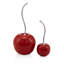 Sculpture 14 po cerise émaillée rouge et argent