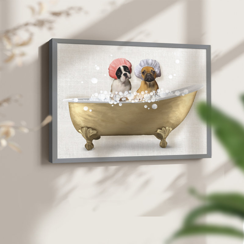 «Bath Dogs IV», impression encadrée, Gris, H 22 po x l 28 po