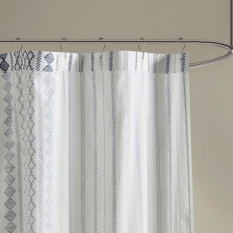 Rideau de douche en coton avec chenille