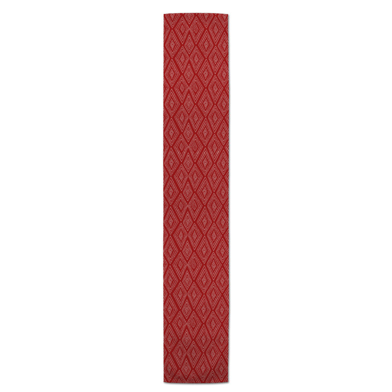 Chemin de table roughhexagon Askerby, 72 po x 16 po, Rouge, Diamon tribal Macclesfield