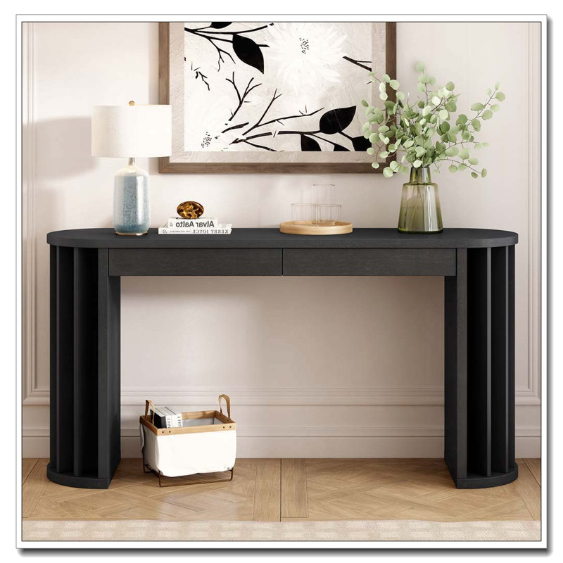 59-inch Long Console Table, Black