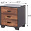 Grande table d'appoint 3 tiroirs en noyer avec trois tiroirs