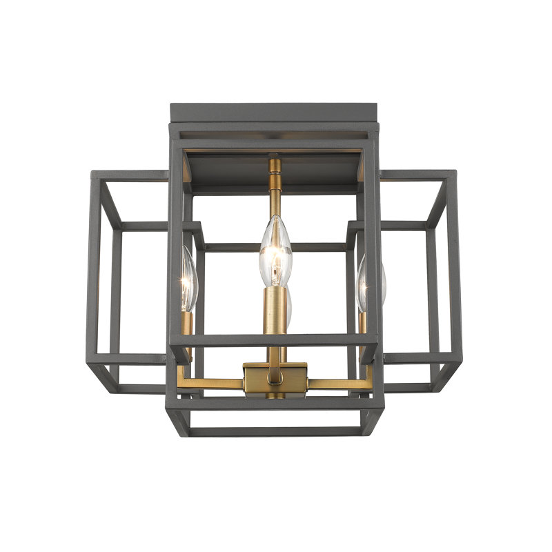 Plafonnier encastré 4 lumières Orona, Bronze / laiton vieilli