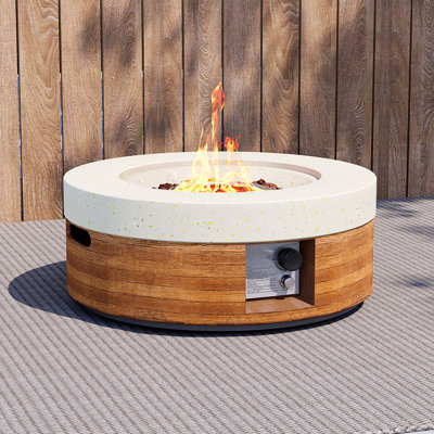Foyer de table rond en béton au propane 28 po