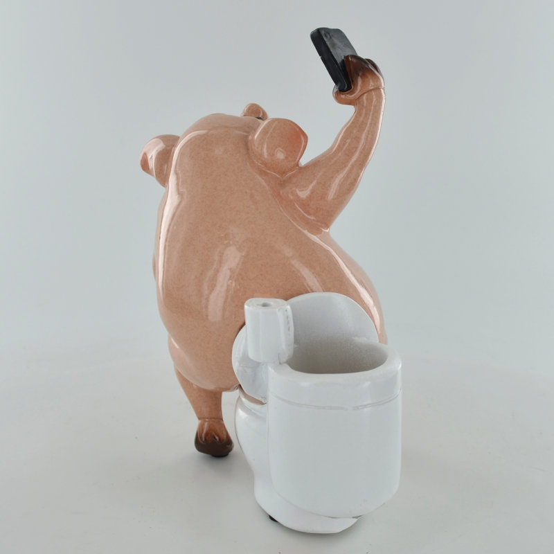 Devers Pig on Toilet Figurine