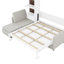 Grand lit blanc avec tablettes et repose-pieds confortable facile à assembler