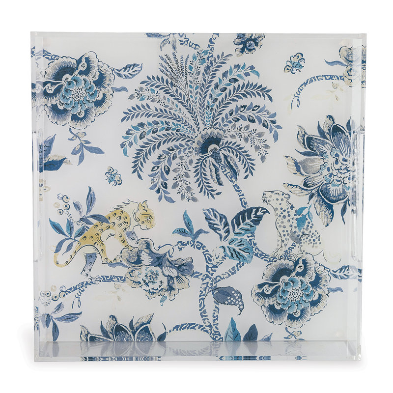 Braganza Tray, Blue/White