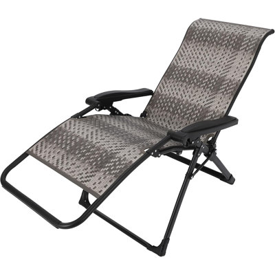 Patio Folding Reclining Chair with Armrest, Adjustable Backrest by Dakota Fields