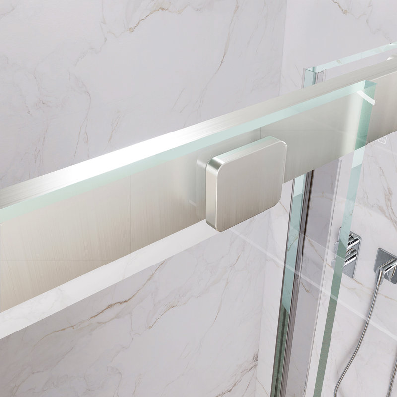 44--48" W X 74" H Shower Door, Aluminum Sliding Glass Shower Door With Premium 5/16 Inch (8Mm) Thick Tempered Glass