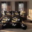 Ensemble de couvre-lit et rideau en microfibre 9 pièces 9 pièces avec 2 taies décoratives et 6 œillets filtrant la lumière-131384884