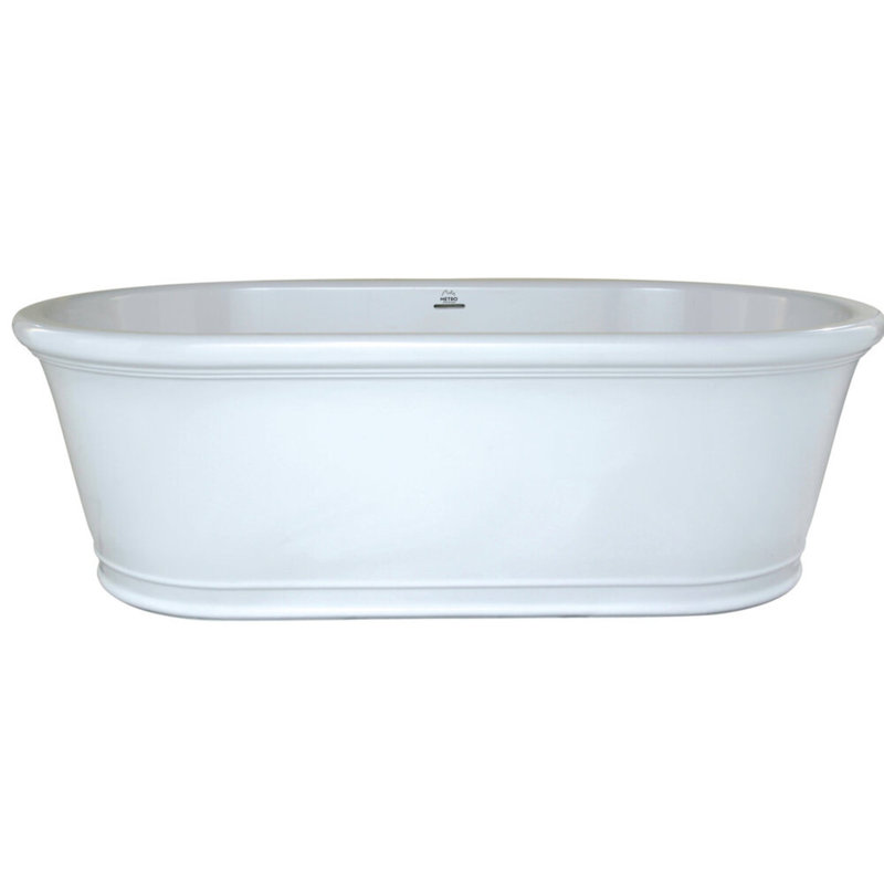 Tribeca 67.5'' L Soaking Bathtub, Satin Nickel, Matte White