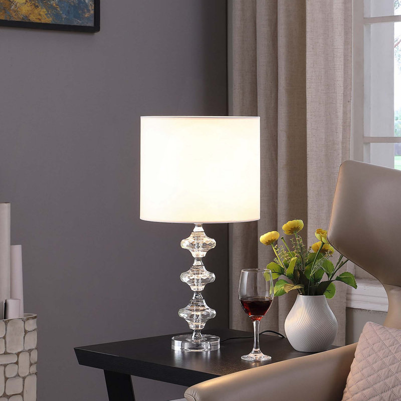 Lampe de table à prisme géométrique 22,25 po en chrome argenté