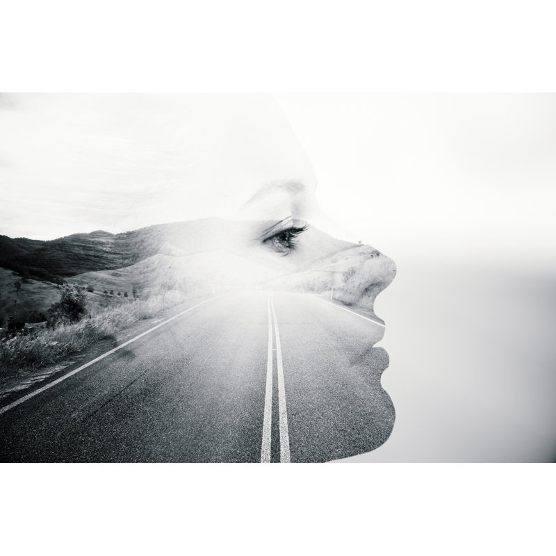 Female Double Exposure - Wrapped Canvas Print, 81cm H x 122cm W x 3.8cm D
