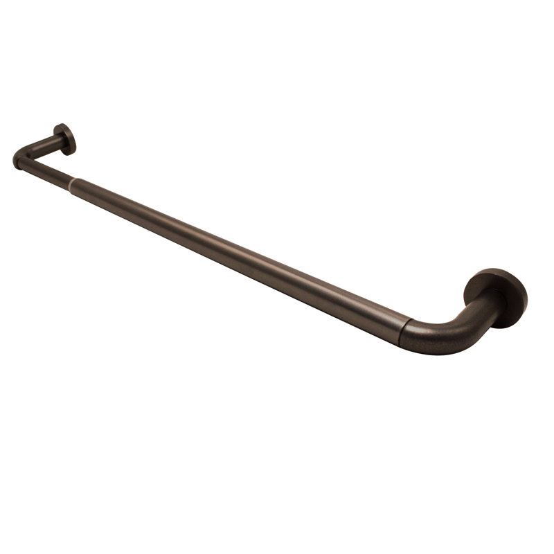 Tringle à rideaux simple réglable 0,75 "Cannava, 28" - 48", Noir