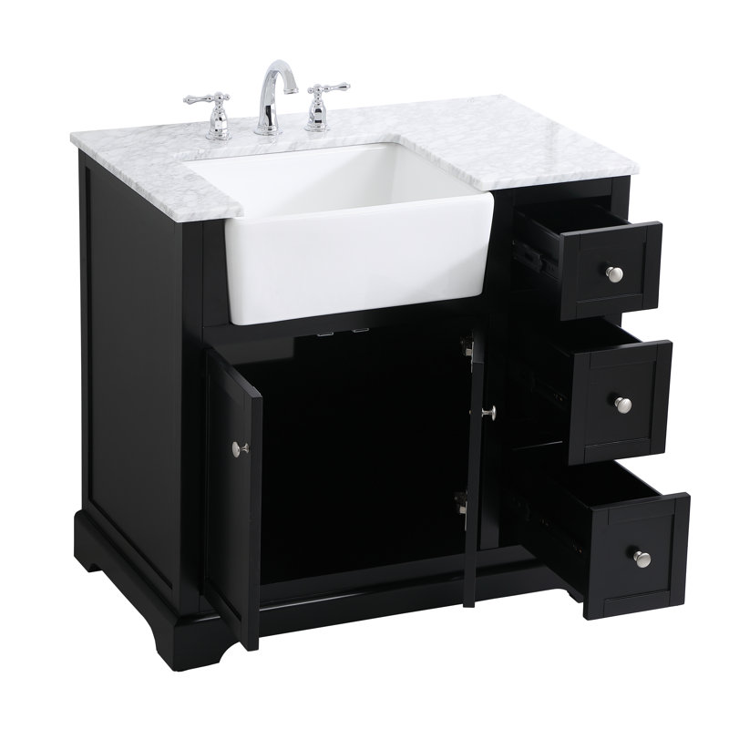 Meuble-lavabo simple 36 po Pardue, Noir