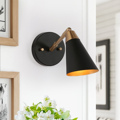  Dalisia 1-Light Dimmable Iron Armed Sconce