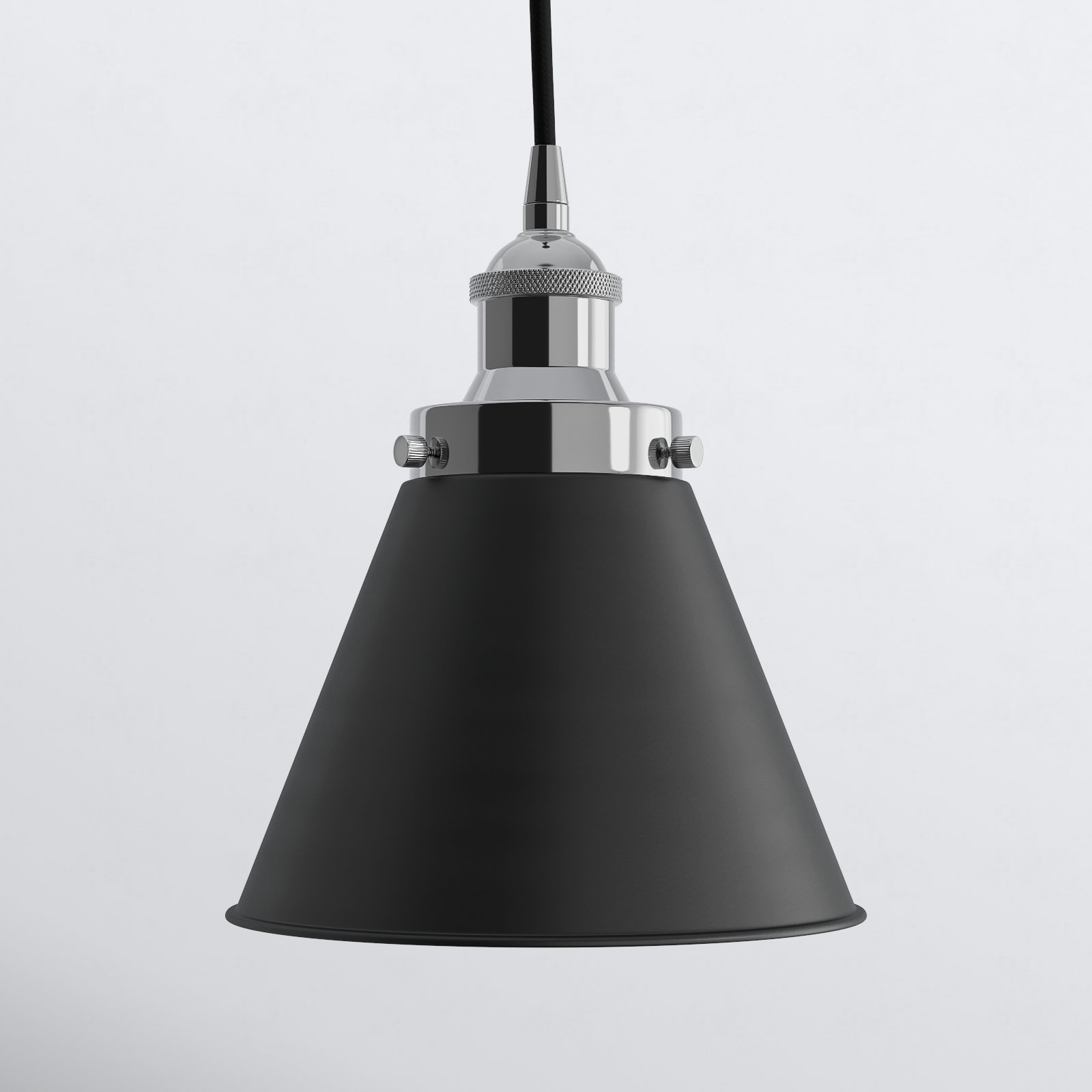 Rouvin Single Light Metal Dimmable Pendant, Polished Chrome