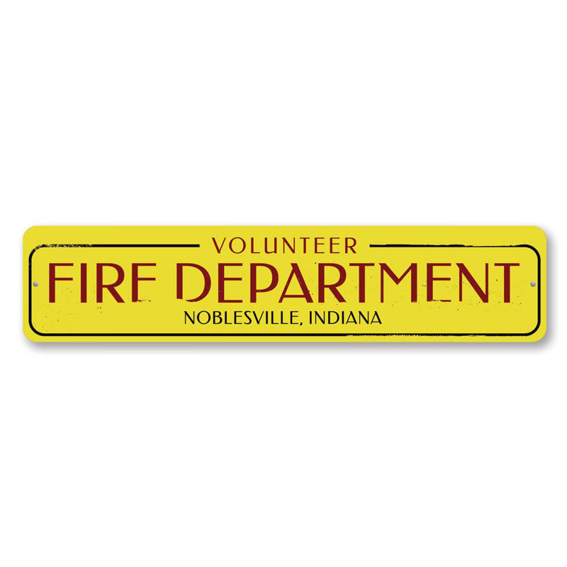 Enseigne en aluminium Volunteer Fire Service, H 4 po x l 18 po x P 0,04 po