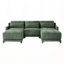 Élégant canapé rembourré en chenille avec conception ergonomique et configuration modulaire-667285408-667285420