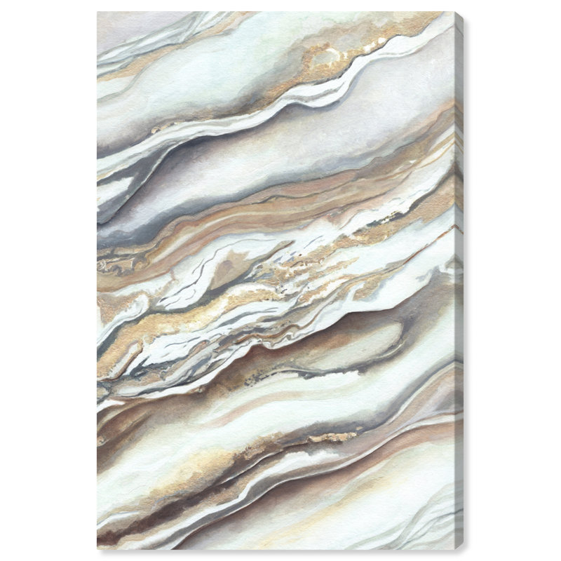 Neutral Beige and Gray Abstract Canvas Wall Art, 30" x 45"