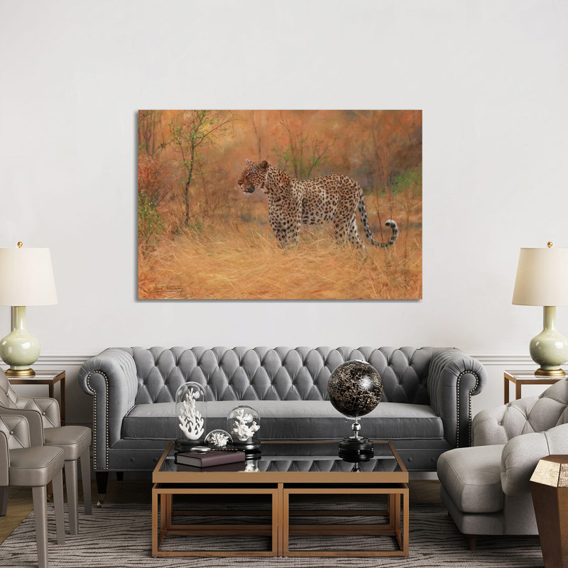 Leopard In Forest by David Stribbling - Wrapped Canvas Print, 152.5 cm H x 101.5 cm W