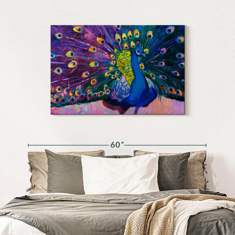 " Dazzling Peacock ", 30" H x 45" W x 1.25" D