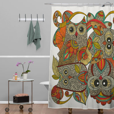 Adilene 4 Owls Single Shower Curtain