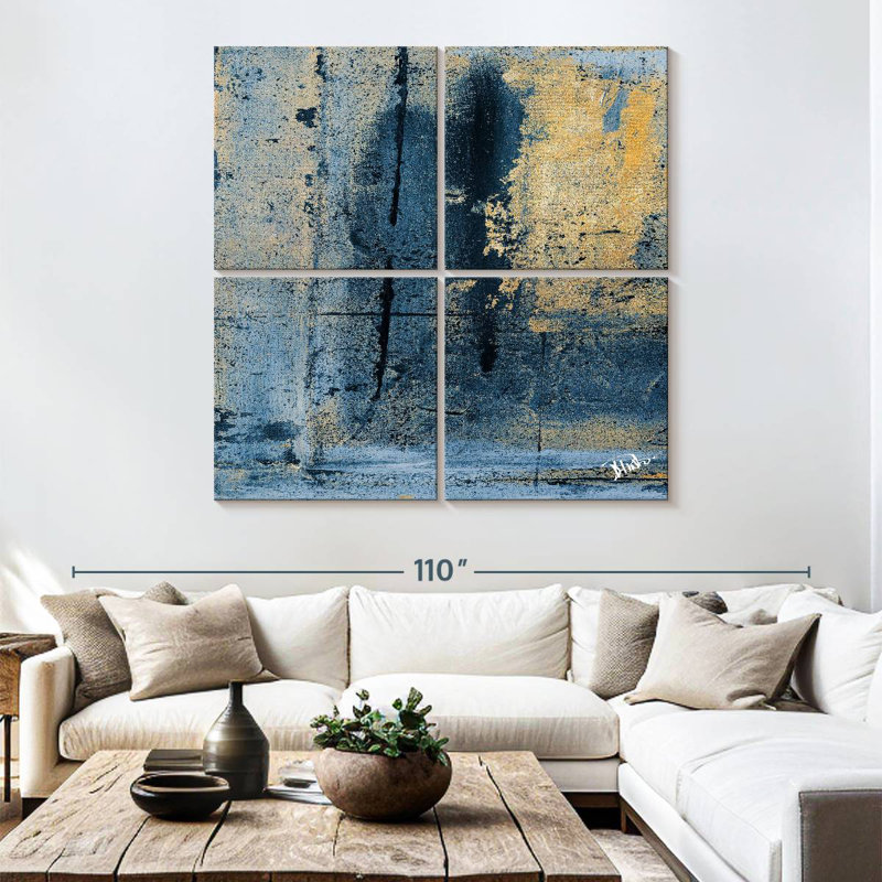 Gold On Blue Square I