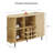 55.1'' Modern Bar Cabinet With Adjustable Shelves & RGB Lights, Wine Cabinet Sideboard Buffet With Wine Glass Holder & Wine Rack-193963051