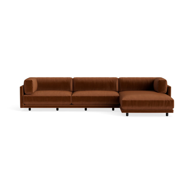 MTO - Sunday Sofa w/ Chaise, Copper Velvet, Right