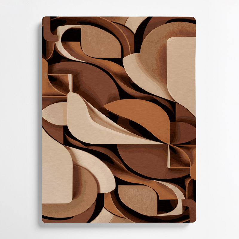 «Abstract Shapes» 10, art mural en métal brun, H 24 po x l 36 po