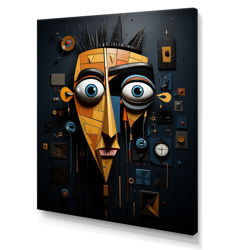 «Yellow and Black Robot Revolution», H 20 po x l 12 po x P 1 po, Toile tendue