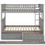 Lit superposé simple au-dessus de simple avec tiroirs, lits convertibles, gris-1617976020